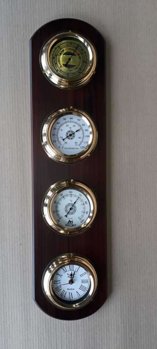 Barometer, hygrometer, thermometer and clock