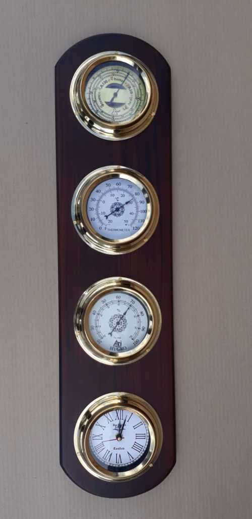 Barometer, hygrometer, thermometer and clock