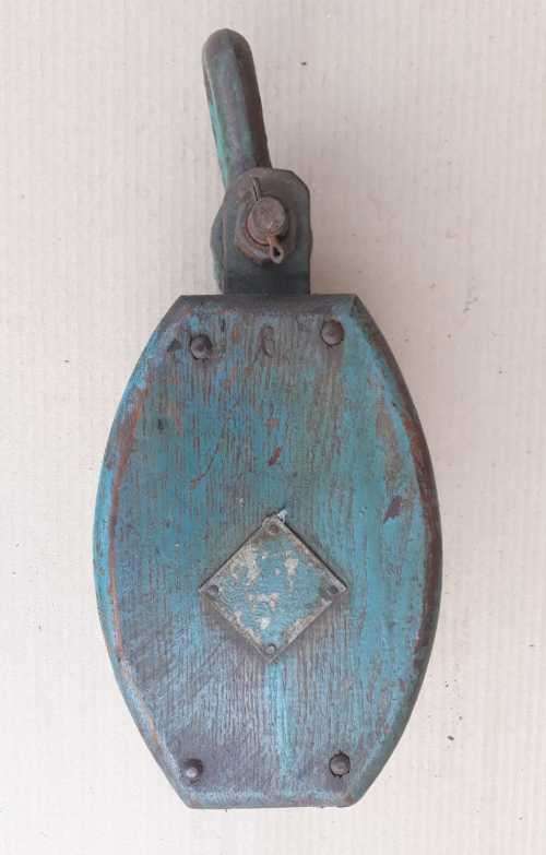 Vintage Wooden double Pulley. OLD
