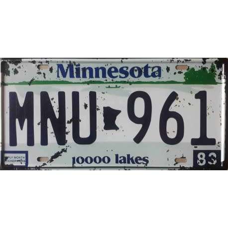 Minnesota State of America metal license plate