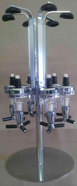 Set six domestic optic spirit tot measure rotary dispenser