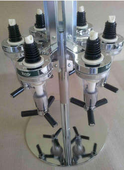 Set six domestic optic spirit tot measure rotary dispenser