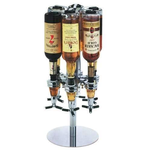 Set six domestic optic spirit tot measure rotary dispenser