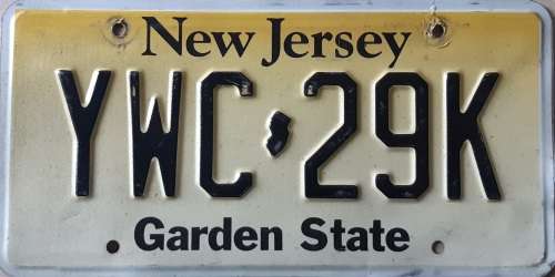 New Jersey Used USA Genuine Embossed License Plate.