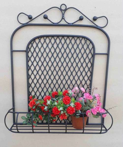 Garden Iron Lattice Wall Shelf