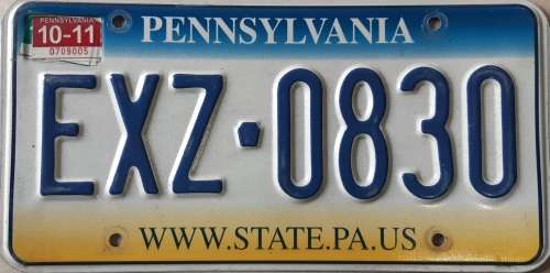 Pennsylvania USA Genuine License Plate with Expiry Date.