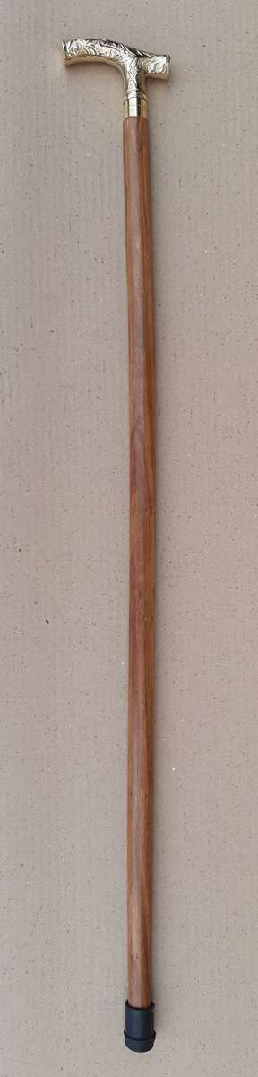 Walking stick. Rosewood with brass handle