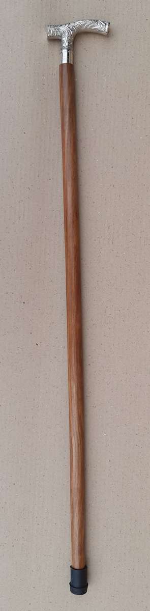 Walking stick. Rosewood with silver handle.