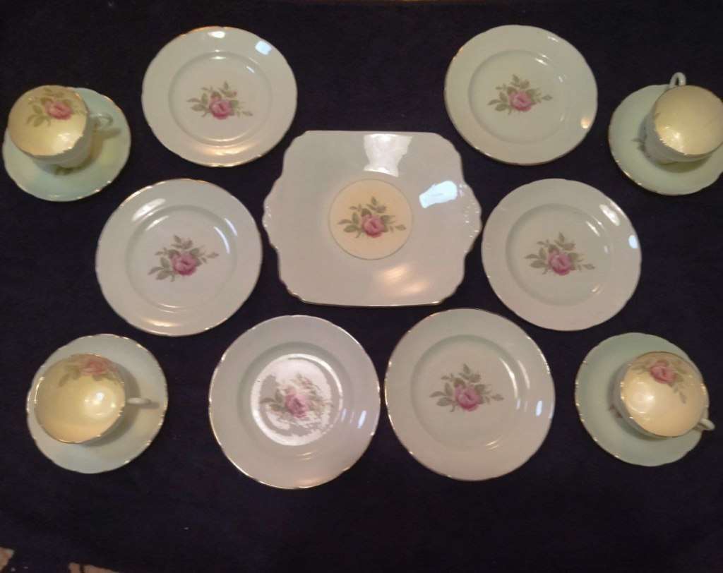 Foley Bone China side plates teacups saucers cake plate