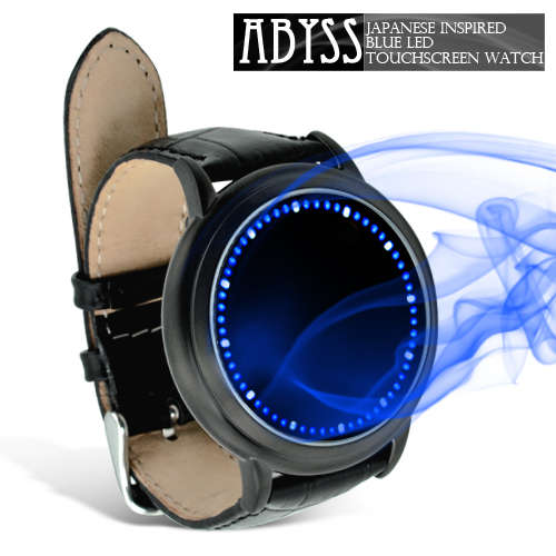 Abyss Japanese Style Inspired Blue LED Touchscreen Genuine Leather Wristband Watch