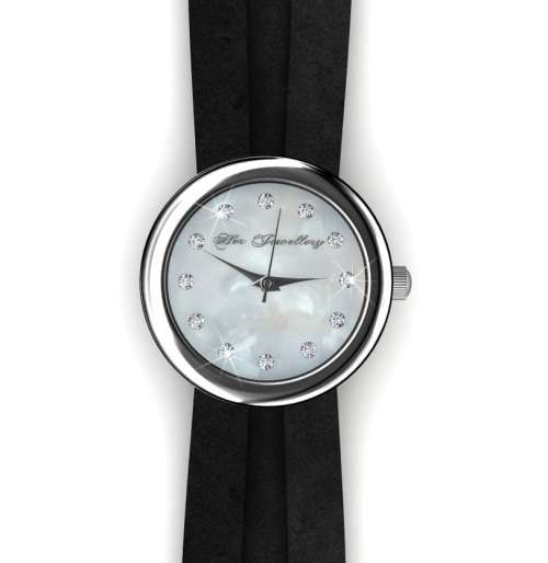 Swarovski elements Leather Wrap Watch