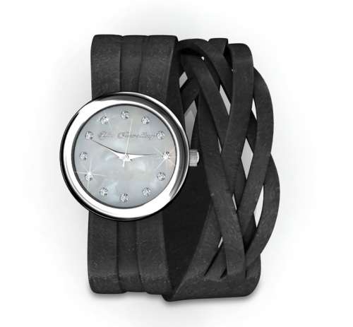 Swarovski elements Leather Wrap Watch