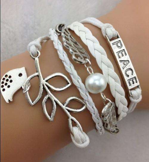 Bracelet- Friendship Karma , Peace, Angel Wings, Lucky Leaf, Bird Charm
