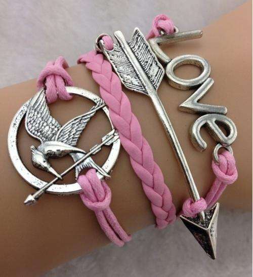 Bracelet- -Hunger Games, love, arrow charm