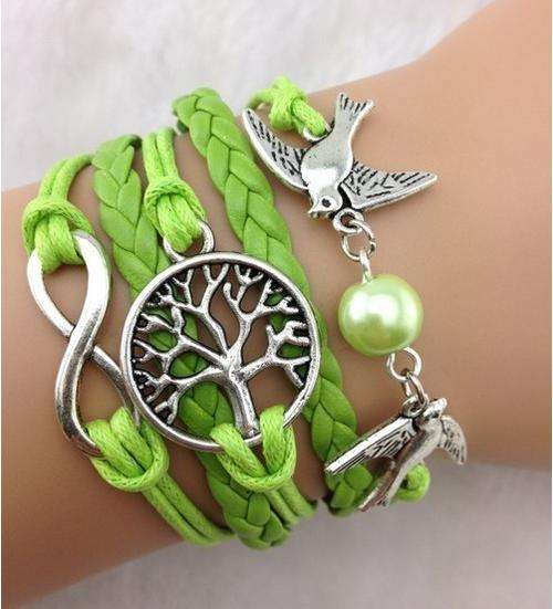 Bracelet- Couple bird, wishing tree - a tree of life bracelet, infinity