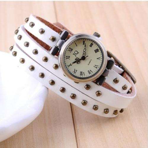 Round Rivets Rome Bracelet Watch Genuine with Leather Band / 8 Clours to choose from