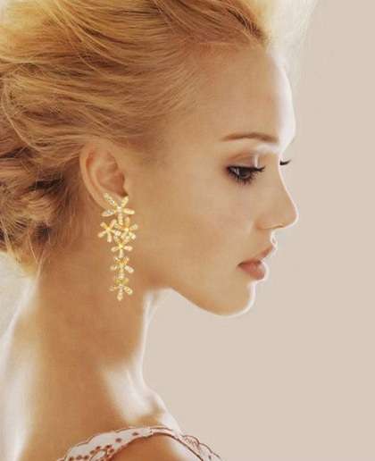FLOWER DESIGN, RHINESTONE, LONG EARINGS GOLD AND SILVER AVAILABLE
