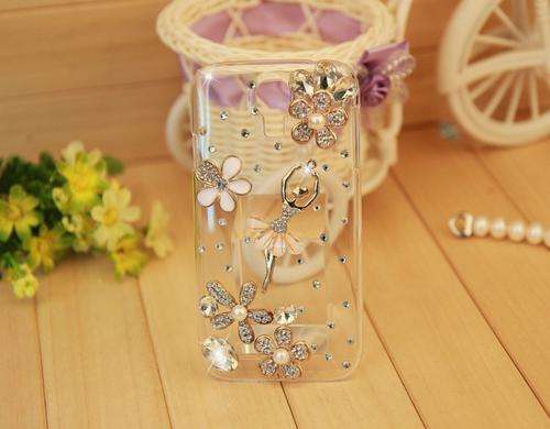 SAMSUNG GALAXY S4 LUXURY BLING RHINESTONE 3D BALLERINA AND FLOWER COVER