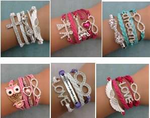 Infinity RHINESTONES bracelets special, 30+ bracelets to choose from ! EACH ONE IN OWN GIFT BOX