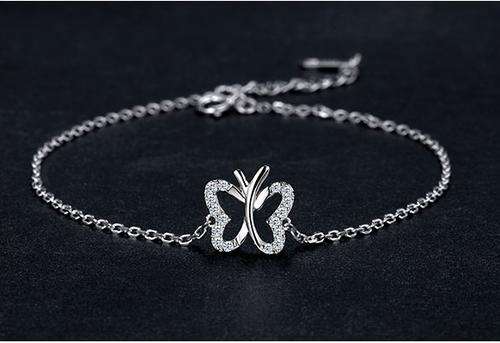 925 STERLING SILVER BUTTERFLY BRACELET WITH GENUINE SWAROVSKI ELEMENTS