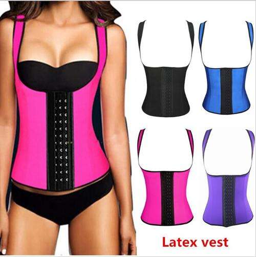 FREE SHIPPING ! Latex 4 steel bone Under Bust *WAIST TRAINING VEST* corset XS,S,M,L,XL,XXL,XXXL