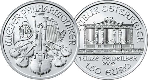 Silver Austrian Philharmonic 1oz 999 Silver