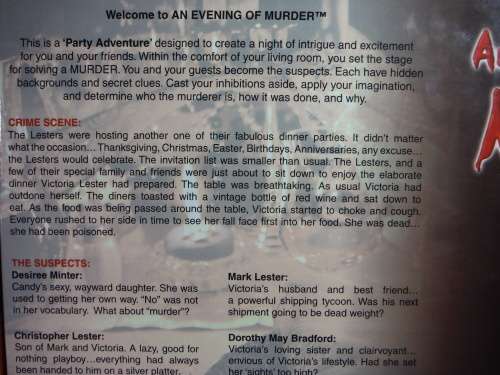 An Evening of Murder : A Feast to Die For - Party Game for Eight Adults