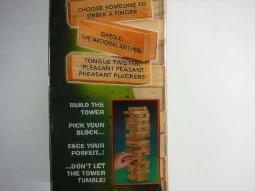 Keel Over Tumblin Tower Drinking Game- 57 Wooden stacking blocks(A Jenga-type game)