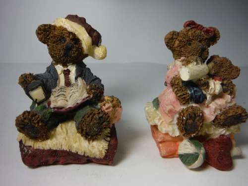 Three Fireman Dog Figurines