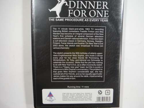 Dinner For One: The Same Procedure as every year (The Orginal Classic) DVD