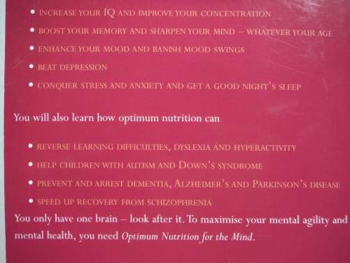 Optimum Nutrition for the Mind - Paperback - Patrick Holford