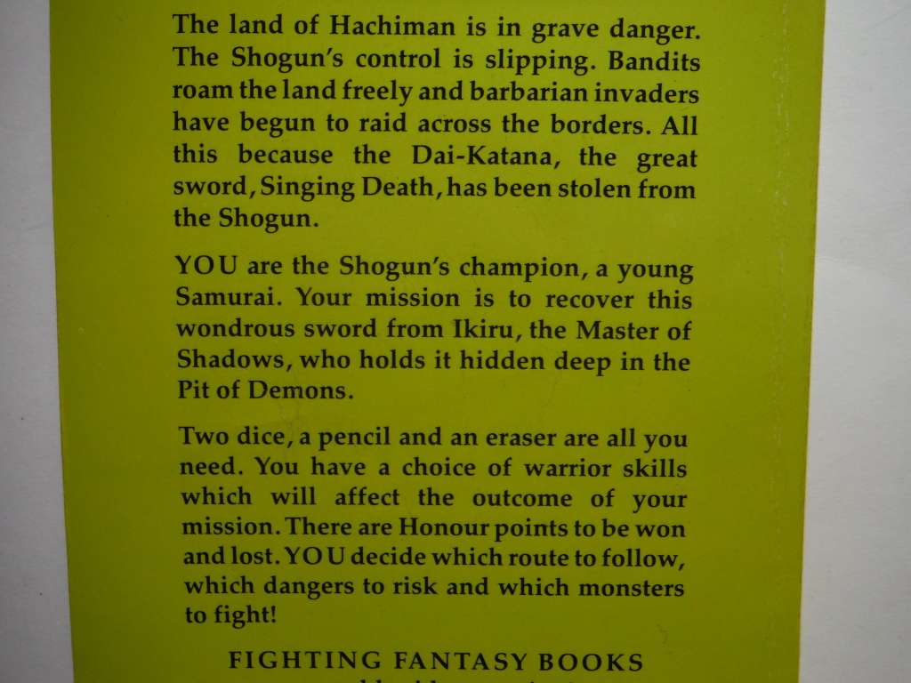 Fighting Fantasy #20 : Sword of the Samurai - Paperback - Steve Jackson and Ian Livingstone