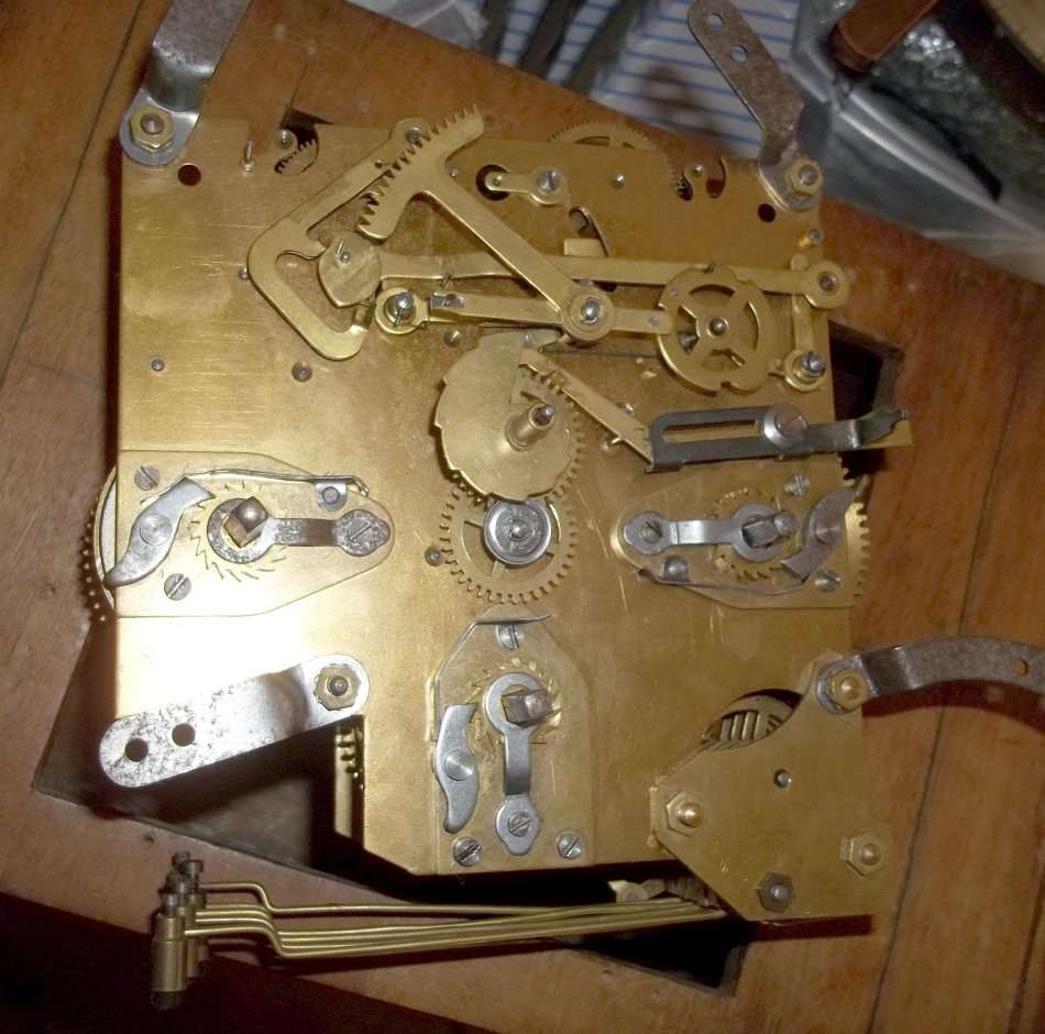1934 UK Patent 421434. Westminster chime clock movement. Working condition.