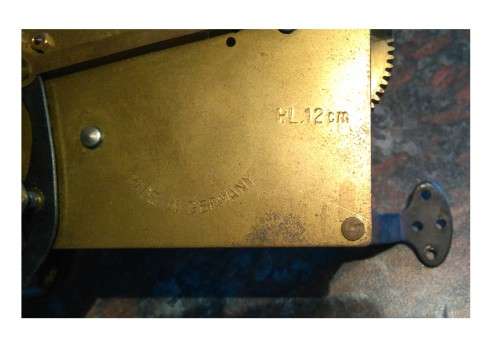 Made in Germany Westminster chime clock movement for spares or repair.