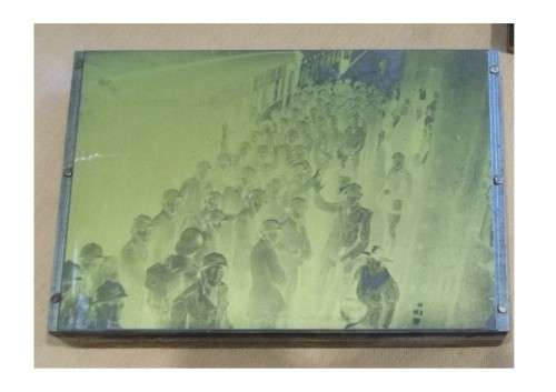Collection of hot metal(lead) - mounted on wood - Printing plates of old army photos
