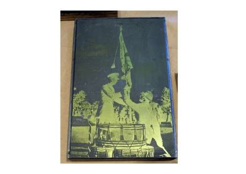 Collection of hot metal(lead) - mounted on wood - Printing plates of old army photos