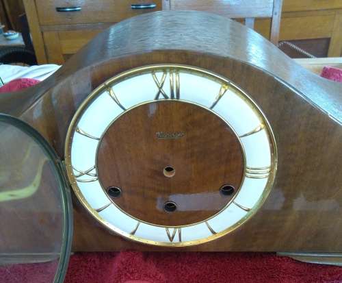 Kieninger mantel clock case with bezel, glass and face dial