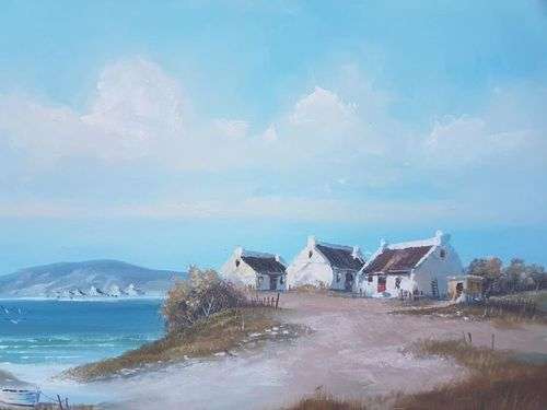 Extra Large Original Paul Ascot Oil on Canvass board