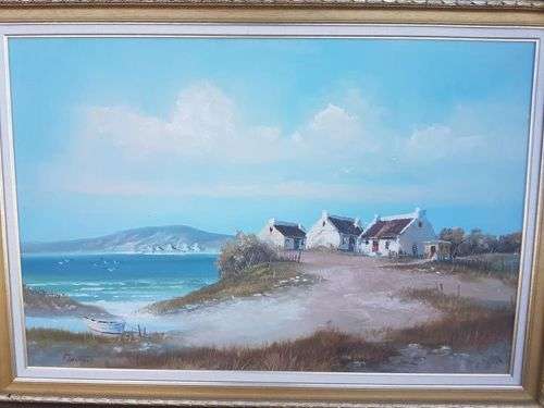 Extra Large Original Paul Ascot Oil on Canvass board