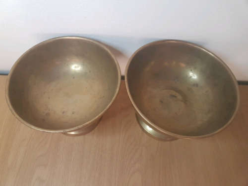 Pair Brassed Metal Dishes?