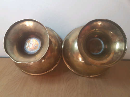 Pair Brassed Metal Dishes?