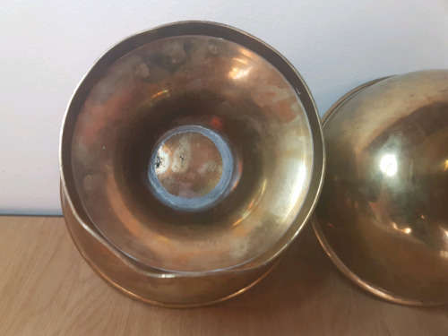 Pair Brassed Metal Dishes?