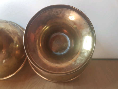 Pair Brassed Metal Dishes?