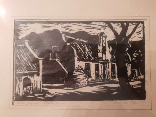 Schoongesicht Stellenbosh Woodblock!! Cannot Decipher artist name!!
