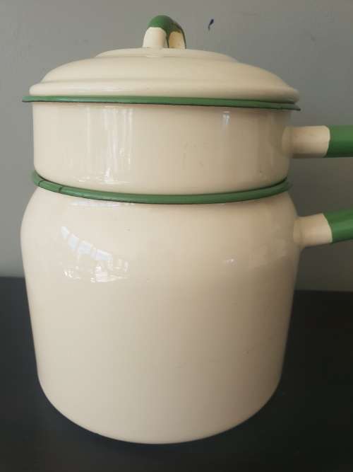 Vintage Enamel Double Boiler!!