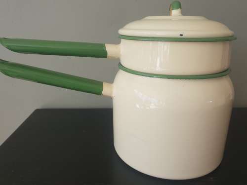 Vintage Enamel Double Boiler!!