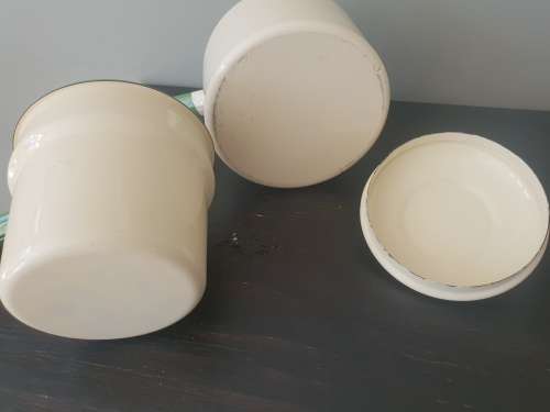 Vintage Enamel Double Boiler!!