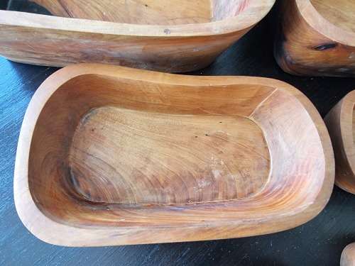 The Rock!! Solid Carved Wood Bowl Set!!  White Alder!!