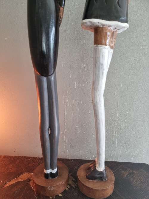 Pair Tall Wood Waiter Statues!!