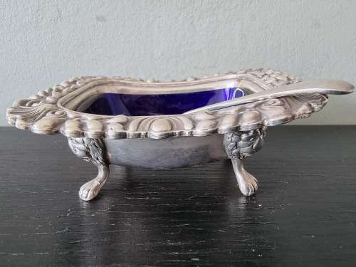 A Beautiful Sheffield England Mustard Bowl with Spoon.